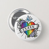 Badge Rond 5 Cm Tatouage Queer Heart (Devant & derrière)