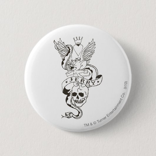 Badge Rond 5 Cm Tatouage tordu Jerry 1 (Devant)