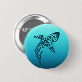 Badge Rond 5 Cm Tatouage tribal de requin (Devant & derrière)