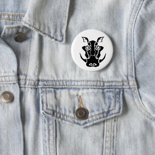 Badge Rond 5 Cm Tatouage Tribal Style Tête de caisse