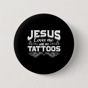 Badge Rond 5 Cm Tatouiste Chrétien Tatoué Jésus M'Aime Et Mon T