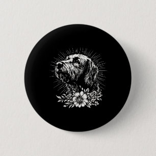 Badge Rond 5 Cm Tattoo Style Lover Briard Retro Chien _1