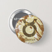 Badge Rond 5 Cm Taureau de grunge d'astrologie (Devant & derrière)