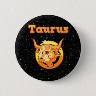Badge Rond 5 Cm Taureau de signe de zodiaque