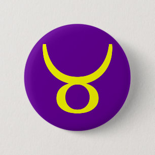 BADGE ROND 5 CM TAUREAU, SIGNE DU ZODIAQUE
