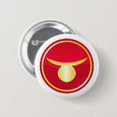 Badge Rond 5 Cm Taureau - signes de zodiaque (Devant & derrière)