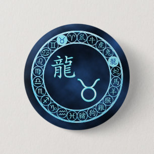 Badge Rond 5 Cm Taurus/Dragon
