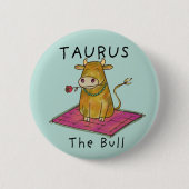 Badge Rond 5 Cm Taurus la constellation d'étoiles zodiaque Bull (Devant)