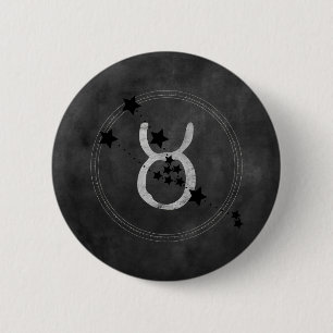 Badge Rond 5 Cm Taurus la constellation du bull zodiaque en détres
