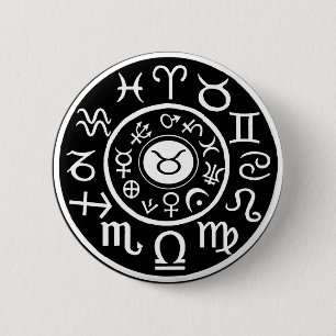 Badge Rond 5 Cm Taurus le zodiaque céleste Bull