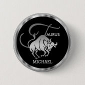Badge Rond 5 Cm Taurus ♉ l'Horoscope Bull - Zodiac (Devant)