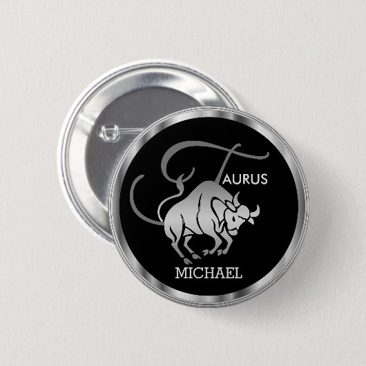 Badge Rond 5 Cm Taurus ♉ l'Horoscope Bull - Zodiac (Devant & derrière)