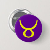 BADGE ROND 5 CM TAURUS, SIGNE ZODIATIQUE (Devant & derrière)