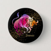 Badge Rond 5 Cm Taurus - Symbole d'anniversaire (Devant)
