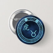 Badge Rond 5 Cm Taurus/Tigre (Devant & derrière)