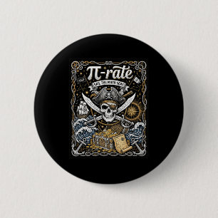 Badge Rond 5 Cm Taux de Pirate Pi pour la journée Pi Math Pirates