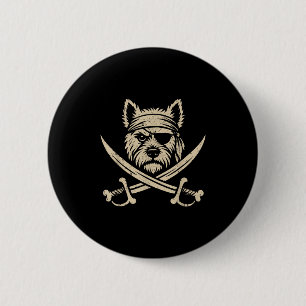 Badge Rond 5 Cm Taux vintage West Highland White Terrier Crossonne