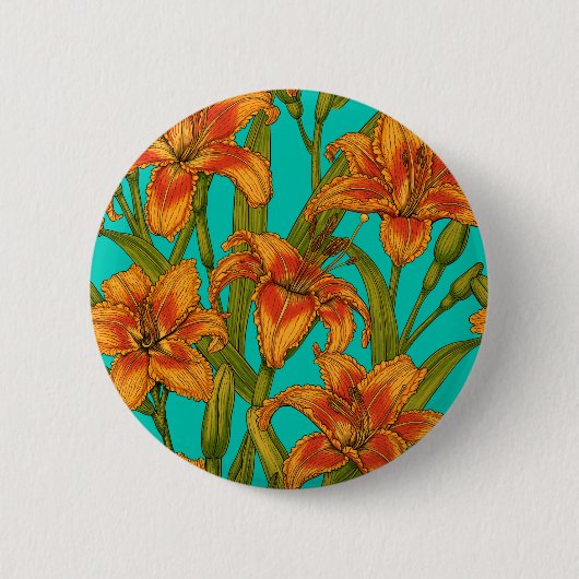 Badge Rond 5 Cm Tawny fleurs quotidiennes (Devant)