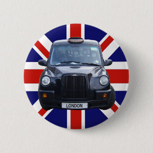 Badge Rond 5 Cm Taxi noir de Londres