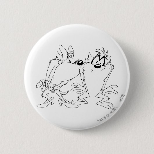 Badge Rond 5 Cm TAZ™ et fille (Devant)