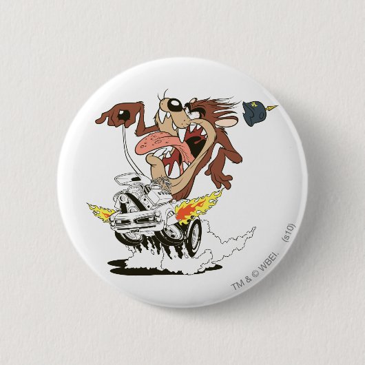 Badge Rond 5 Cm TAZ™ Furious Driving (Devant)