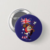 Badge Rond 5 Cm TAZ™ Team Australia Soccer Graphic (Devant & derrière)