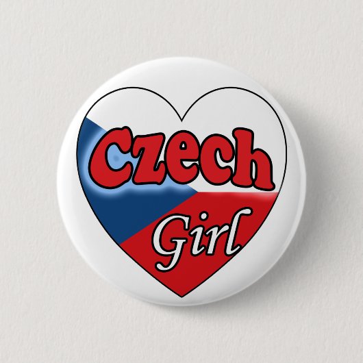 Badge Rond 5 Cm Tchèque fille (Devant)