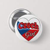 Badge Rond 5 Cm Tchèque fille (Devant & derrière)