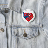 Badge Rond 5 Cm Tchèque fille (En situation)