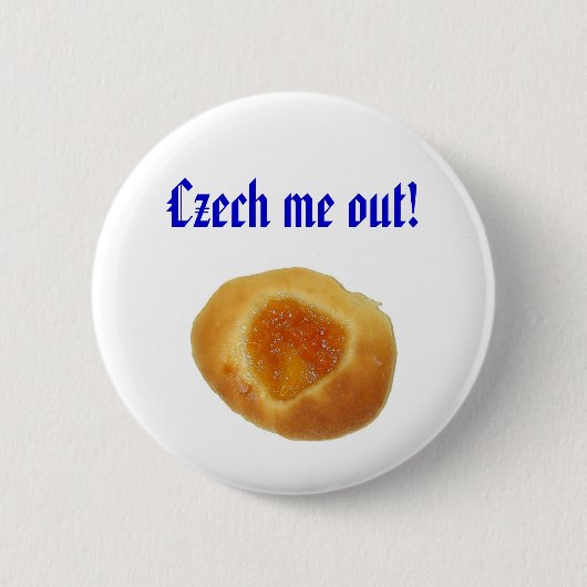 Badge Rond 5 Cm "Tchèque je !" goupille (Devant)