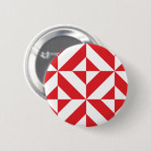 Badge Rond 5 Cm Tchry Red Geometric Deco Cube Pattern (Devant & derrière)