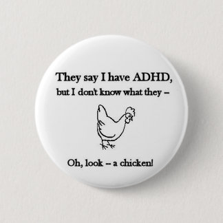 Badge Rond 5 Cm TDAH-Regard un poulet