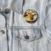 Badge Rond 5 Cm "Tea O'Clock" (En situation)