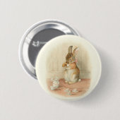 Badge Rond 5 Cm Tea Party de lapin (Devant & derrière)