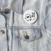 Badge Rond 5 Cm Tea Rex Tea Bag Funny Pun Cartoon (En situation)