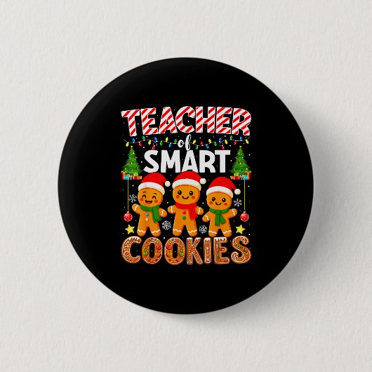 Badge Rond 5 Cm Teacher Of Smart Cookies Funny Gingerbread Teacher (Devant)