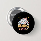 Badge Rond 5 Cm Teacher Pajama Day Shirt, Funny Cloud Sleever Scho (Devant & derrière)