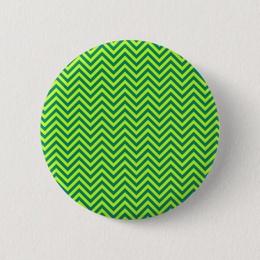 Badge Rond 5 Cm Teal And Lime Green Chevron Pattern (Devant)