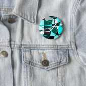 BADGE ROND 5 CM TEAL ET TURQUIOS (En situation)