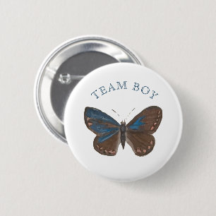 Badge Rond 5 Cm Team Baby Boy Elegant Butterfly Genre Revela