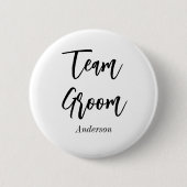 Badge Rond 5 Cm Team Groom Black White Mariage (Devant)