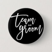 Badge Rond 5 Cm Team Groom Brush Script Bow Cravate Chic Wedding P (Devant)