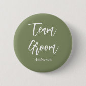 Badge Rond 5 Cm Team Groom Sage Vert Blanc (Devant)