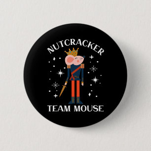 Badge Rond 5 Cm Team Mouse Nutcracker Noël Danse Amusante Soldat