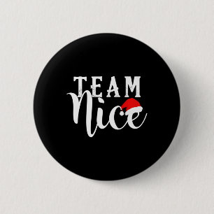 Badge Rond 5 Cm Team Naughty - Team Nice Funny Christmas Couple Ma