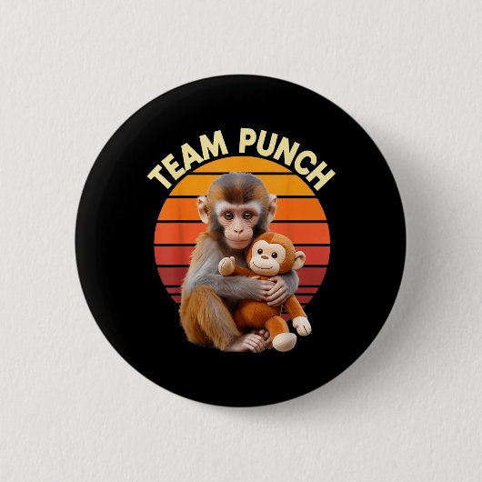 Badge Rond 5 Cm Team Punch Monkey Plush Retro Sun (Devant)