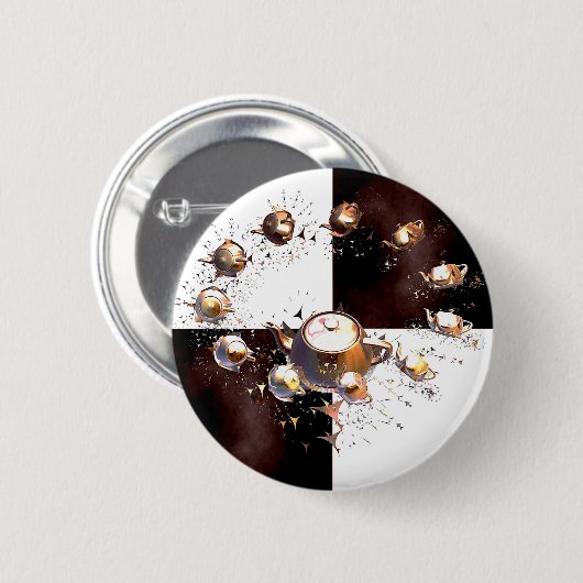 Badge Rond 5 Cm Teapot (Devant & derrière)