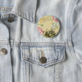 Badge Rond 5 Cm Teapot Tea Party Paris Floral (En situation)