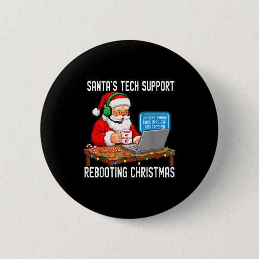 Badge Rond 5 Cm Tech Rebooting Support Santa's Laugh (Devant)