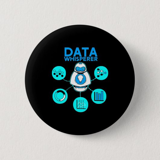 Badge Rond 5 Cm Technicien Data Whisperer Analyste Mis Logiciel (Devant)